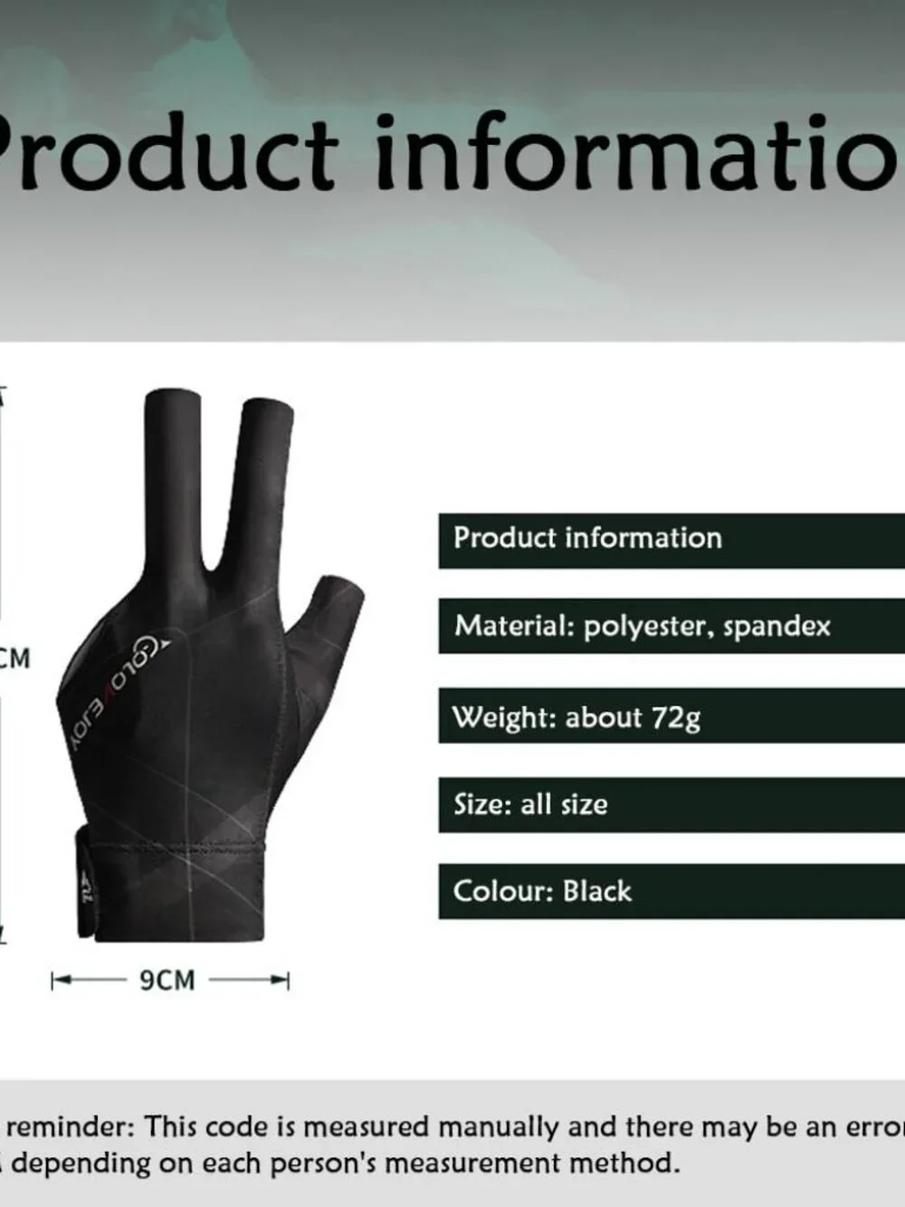 Pool Glove Left Hand, Billiards Glove, Billiard Pool Gloves for Left Hand 3 Fing
